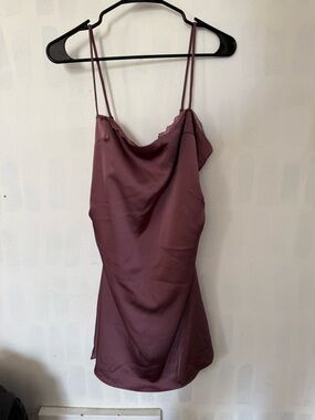 Silky Mauve Spaghetti Strap Slip Dress